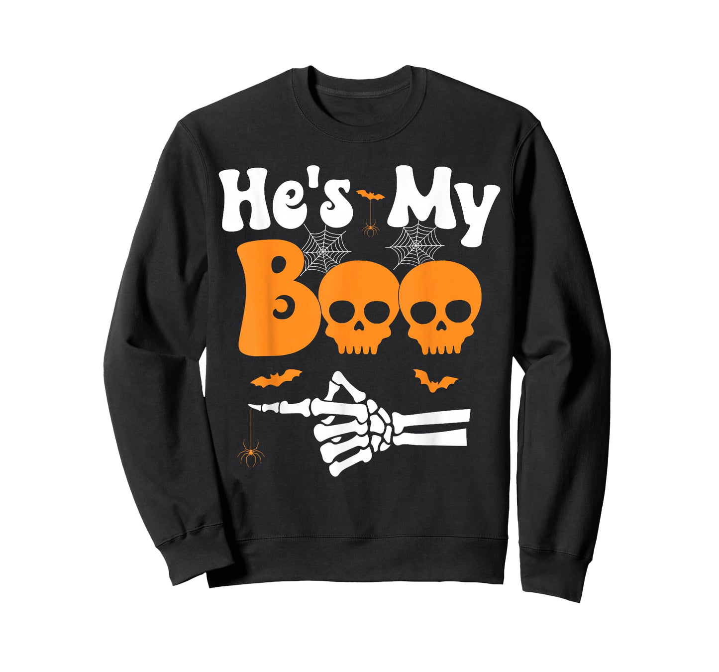 He's My Boo Skeleton Funny Couples Matching Halloween Couple T-Shirt