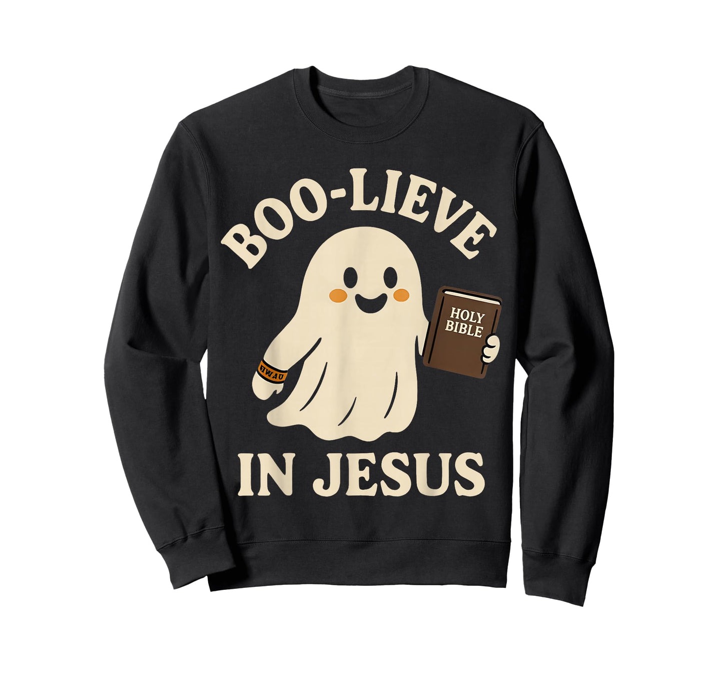 Boo-Lieve in Jesus Funny Cute Christian Halloween Ghost Kids T-Shirt
