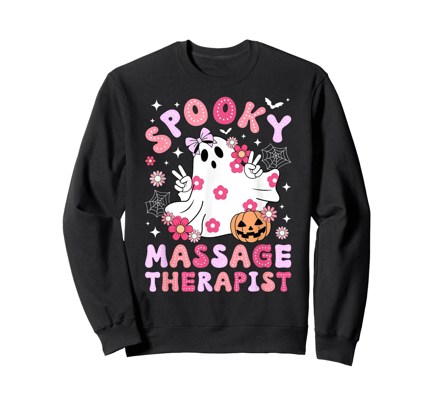 Spooky Massage Therapist Halloween Massage Therapy Groovy T-Shirt