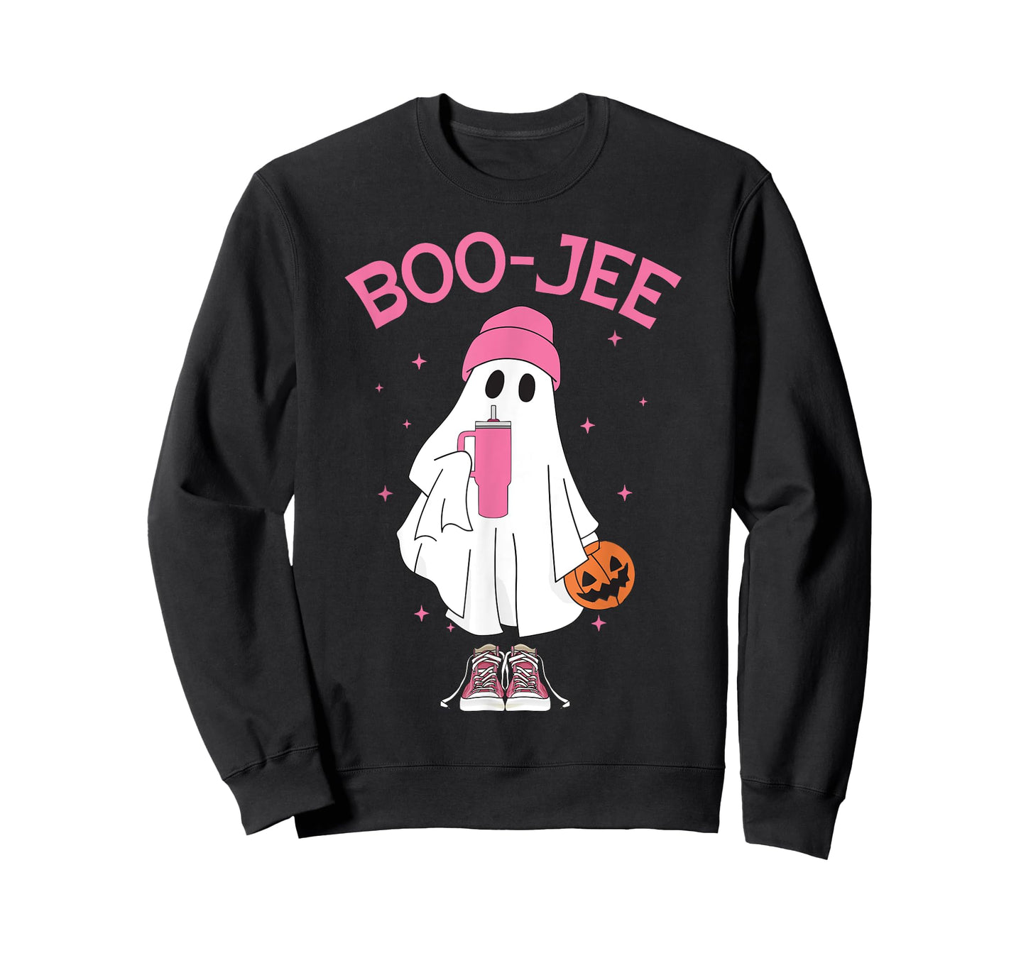 Boo-Jee Spooky Season Ghost Pink Halloween Pumpkin Boujee T-Shirt