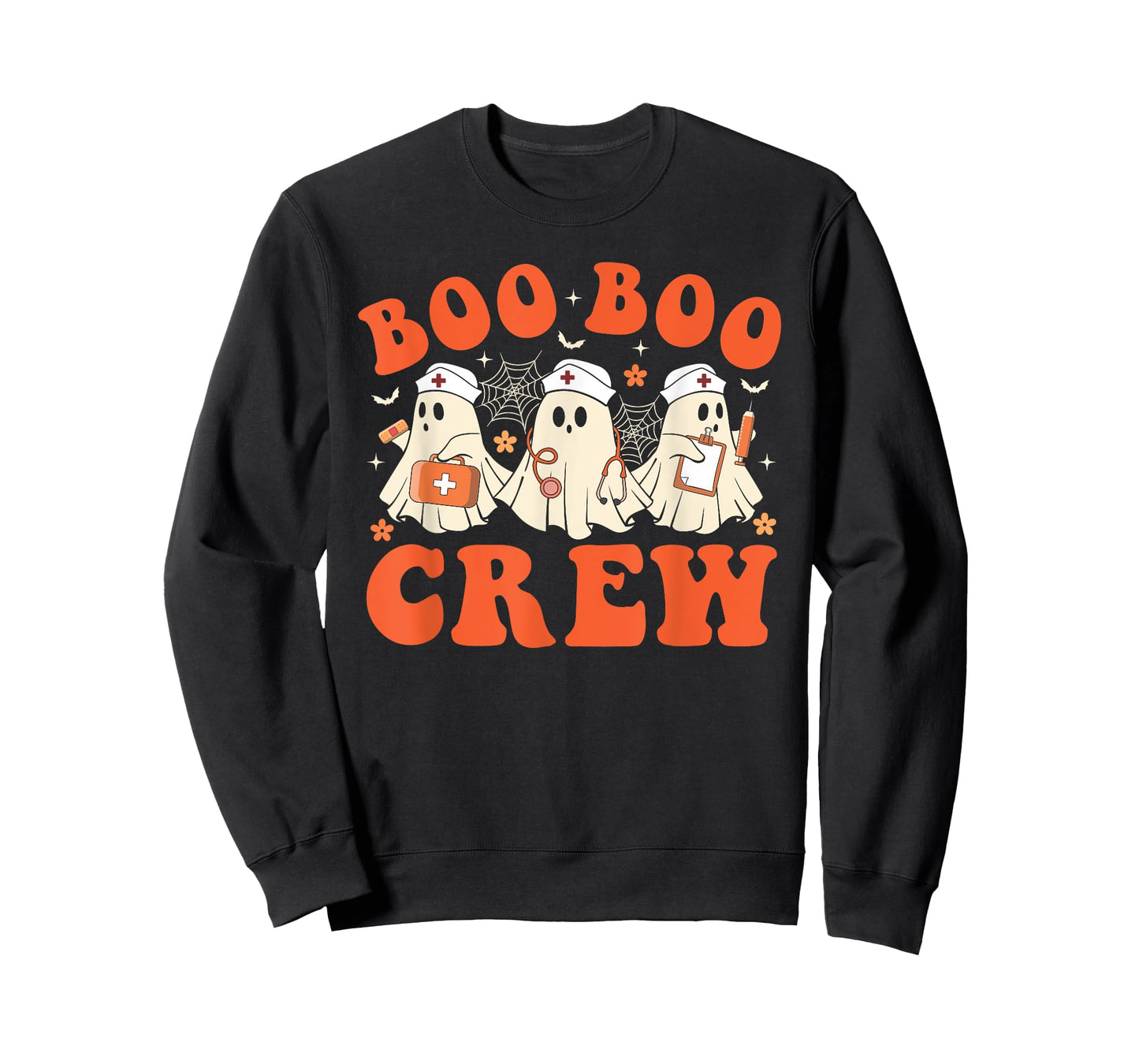 Boo Boo Crew Nurse Ghost Scrub Top Nursing Halloween Costume T-Shirt
