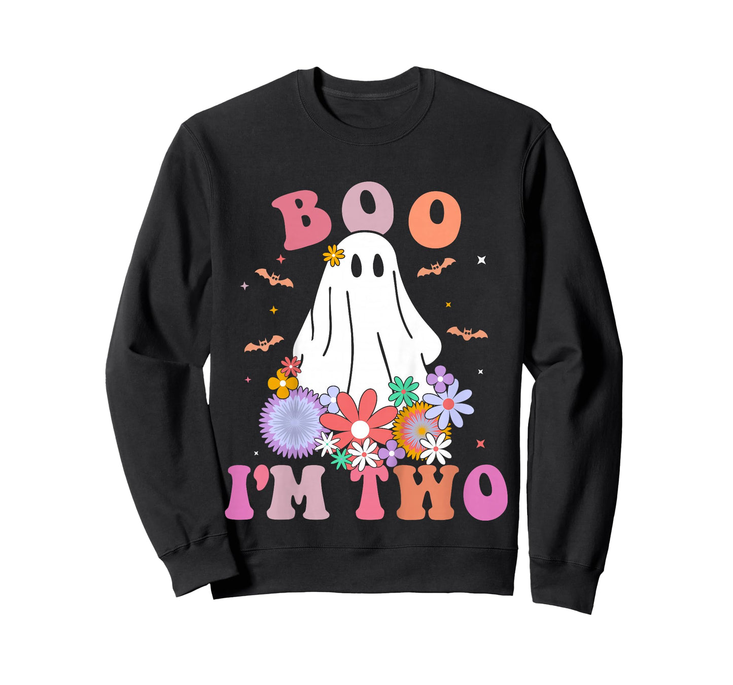 Kids Ghost Boo I'm Two Yr 2nd Birthday Kids Halloween Toddler T-Shirt
