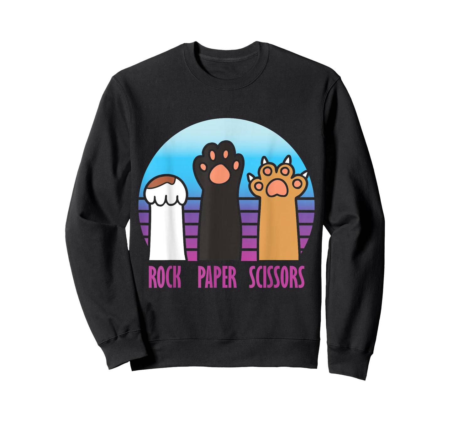 Rock Paper Scissors Hand Game Meme Animal Paw Cat T-Shirt