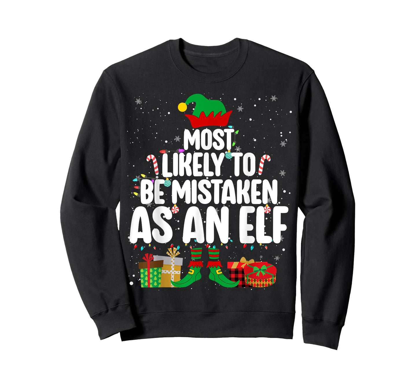 Most Likely To Be Mistaken As An Elf Family Christmas Xmas T-Shirt