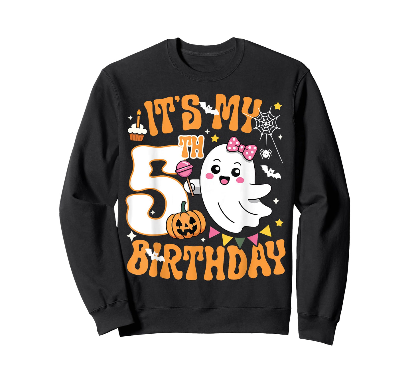 It's My 5th Birthday 5 Years Old Funny Halloween Boo Ghost T-Shirt