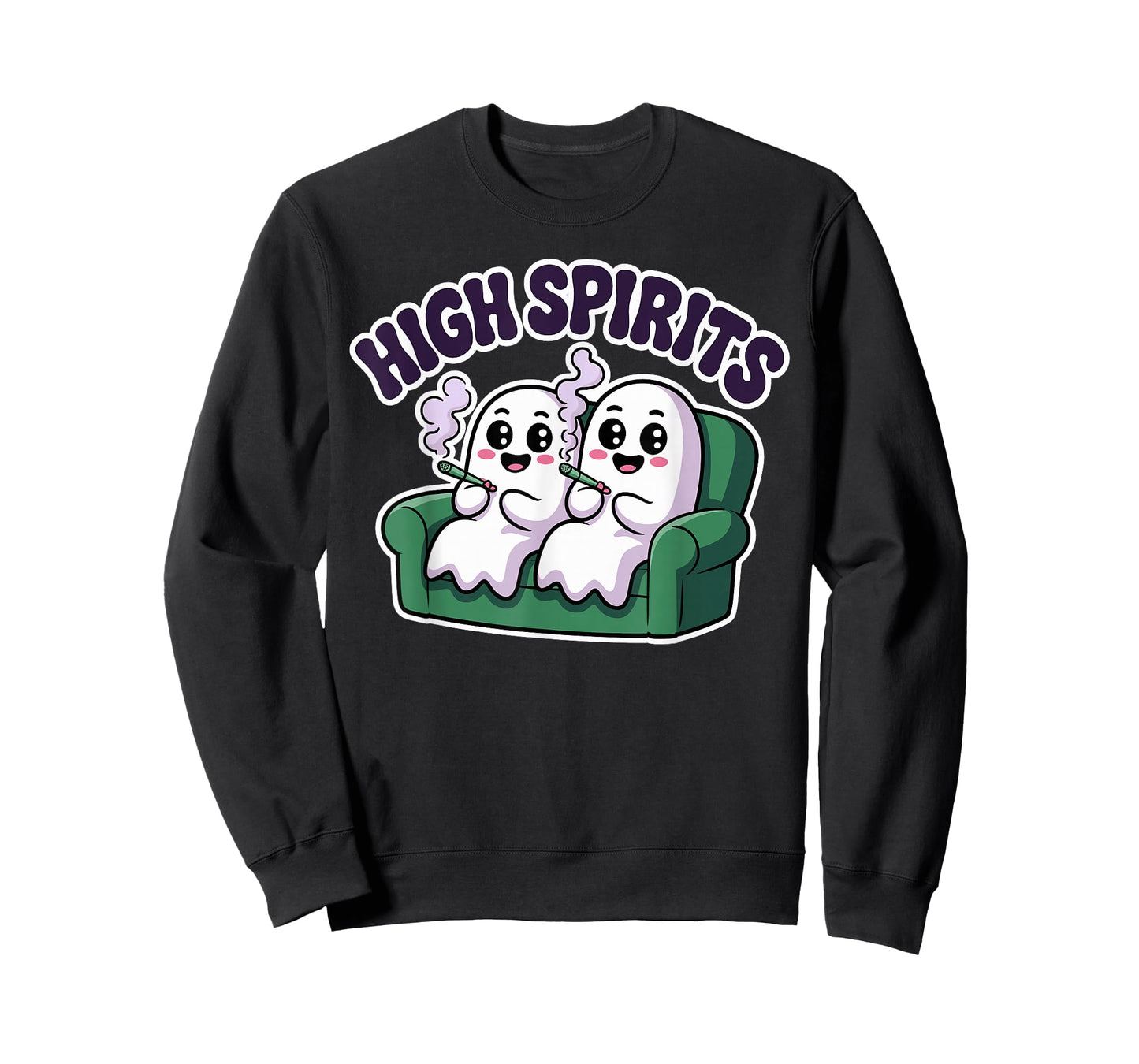 High Spirits Funny Ghost Weed Halloween Humor T-Shirt