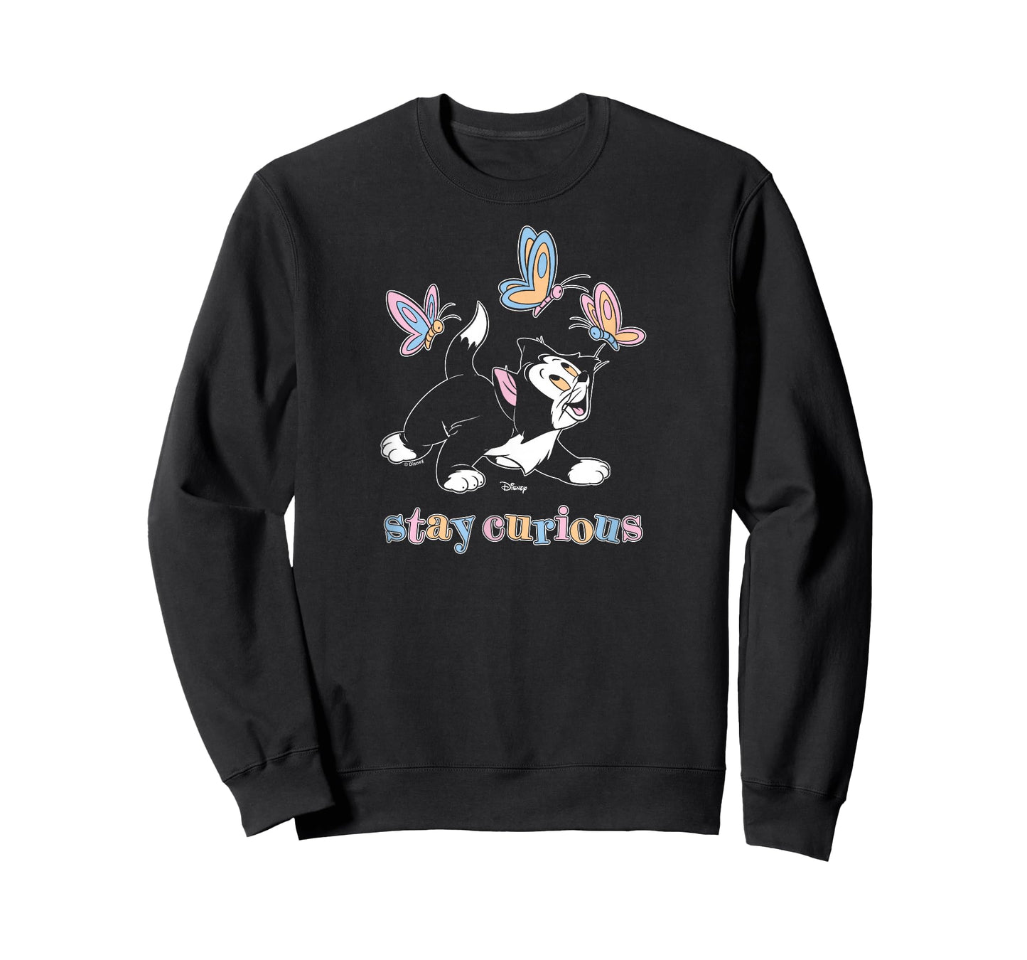 Figaro - Pinocchio Cat Stay Curious Butterflies T-Shirt
