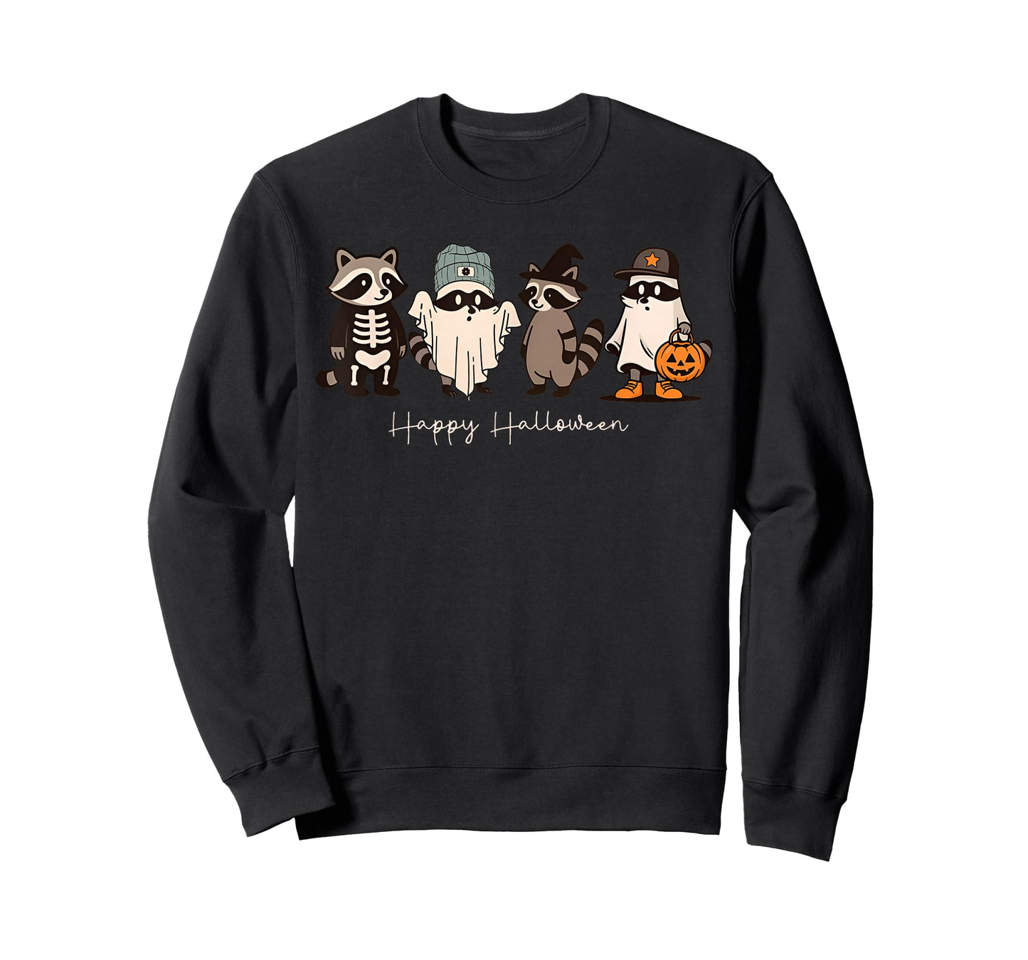 Cute Racoon Mummy Monster Funny Halloween Raccoon Costume T-Shirt