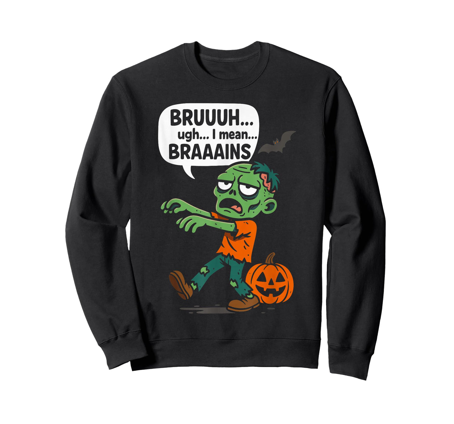 Zombie Bruh Pumpkin Men Women Kids Teens Funny Halloween T-Shirt
