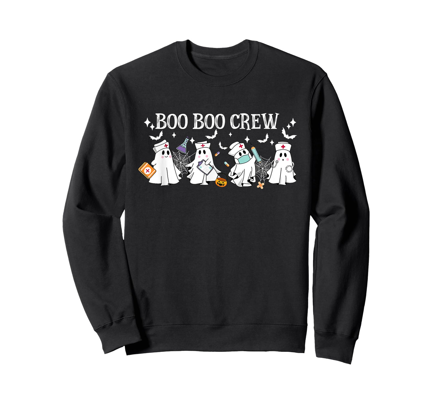 Boo Boo Crew Nurse Ghost Funny Halloween T-Shirt