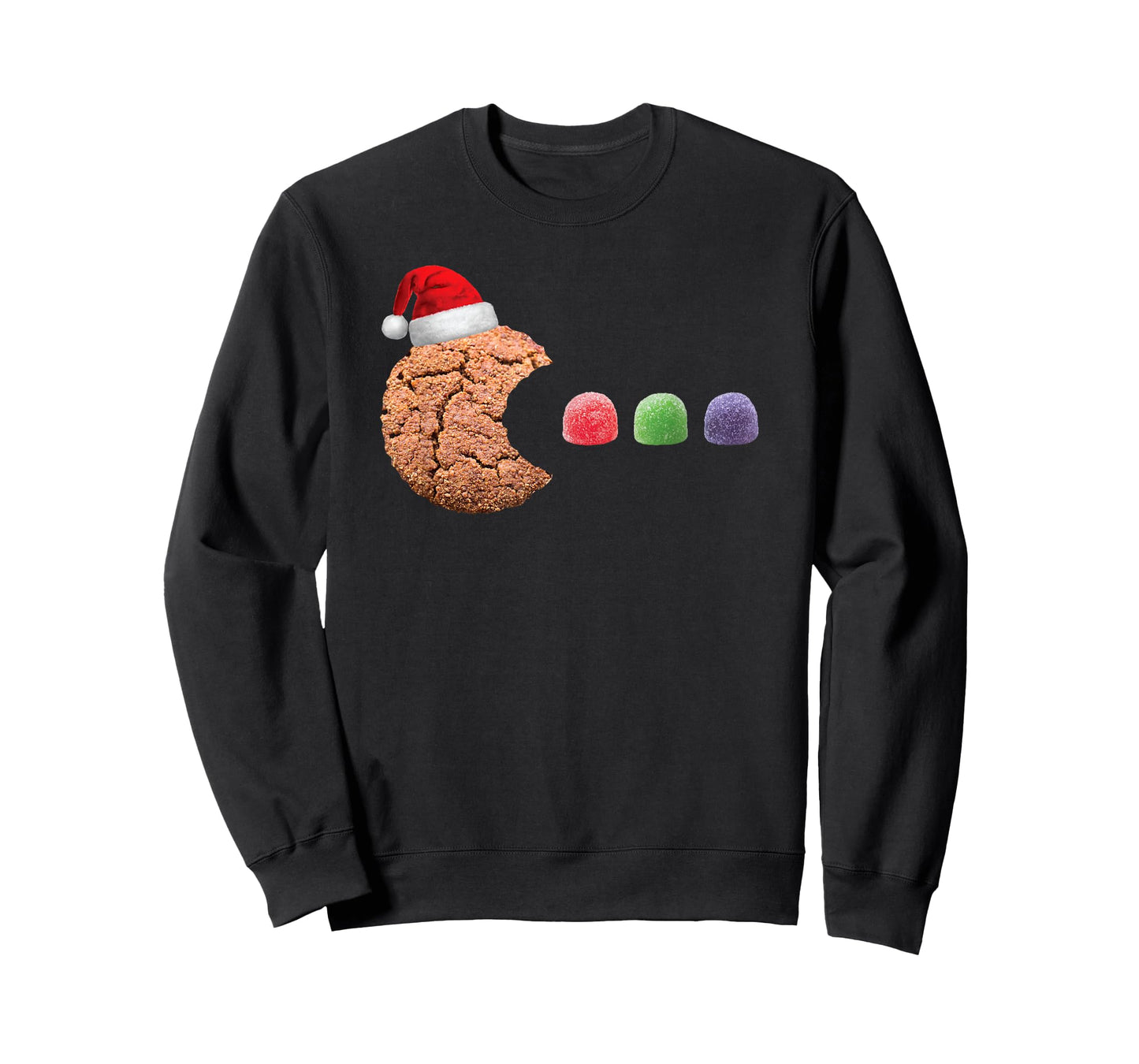 Funny 80's Retro Gamer Gingerbread Cookie Gumdrops Christmas T-Shirt