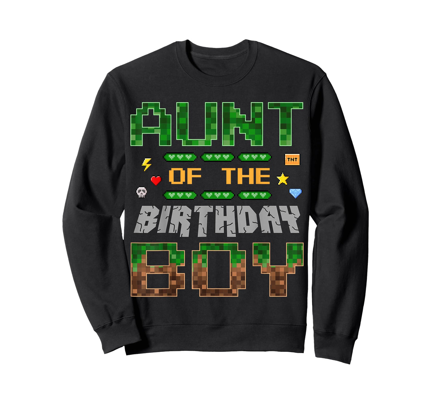Aunt of The Birthday Boy Pixel Gamer Family Love T-Shirt