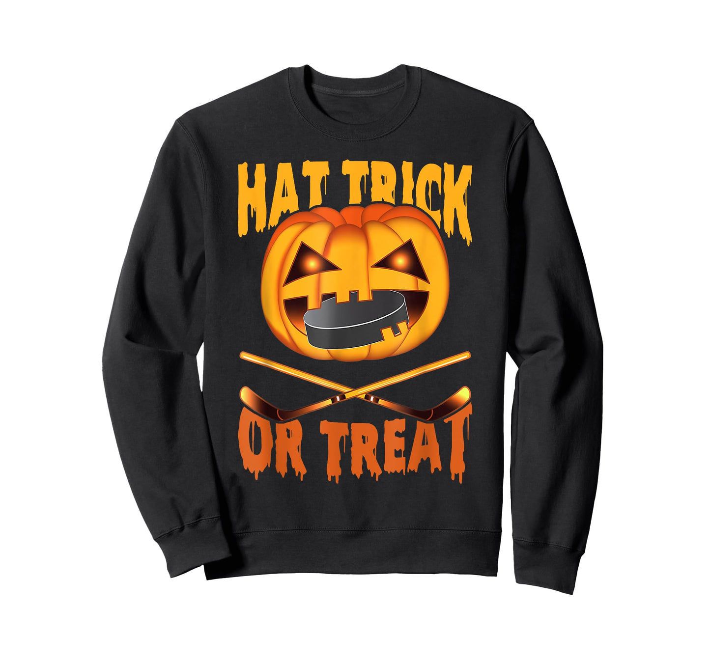Hat Trick Or Treat Hockey Halloween T-Shirt