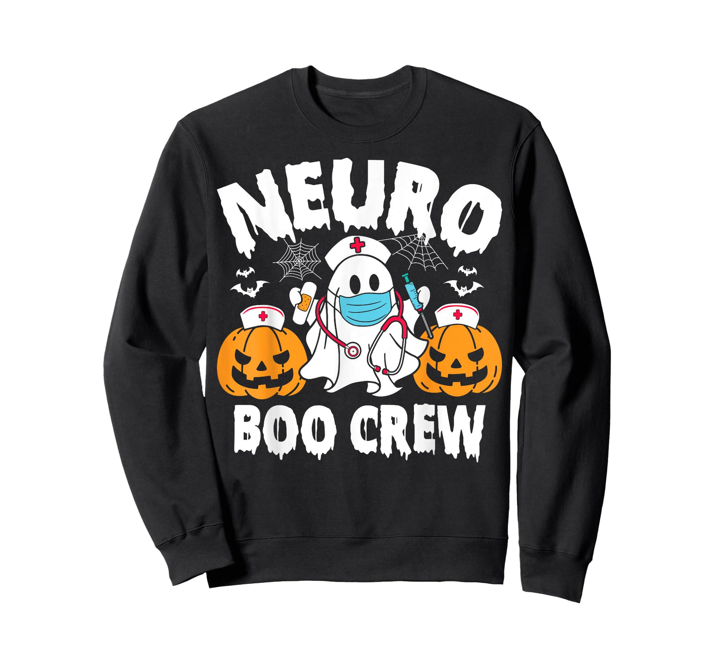 Neuro Nurse Boo Crew Retro Halloween Neurology Nurse T-Shirt