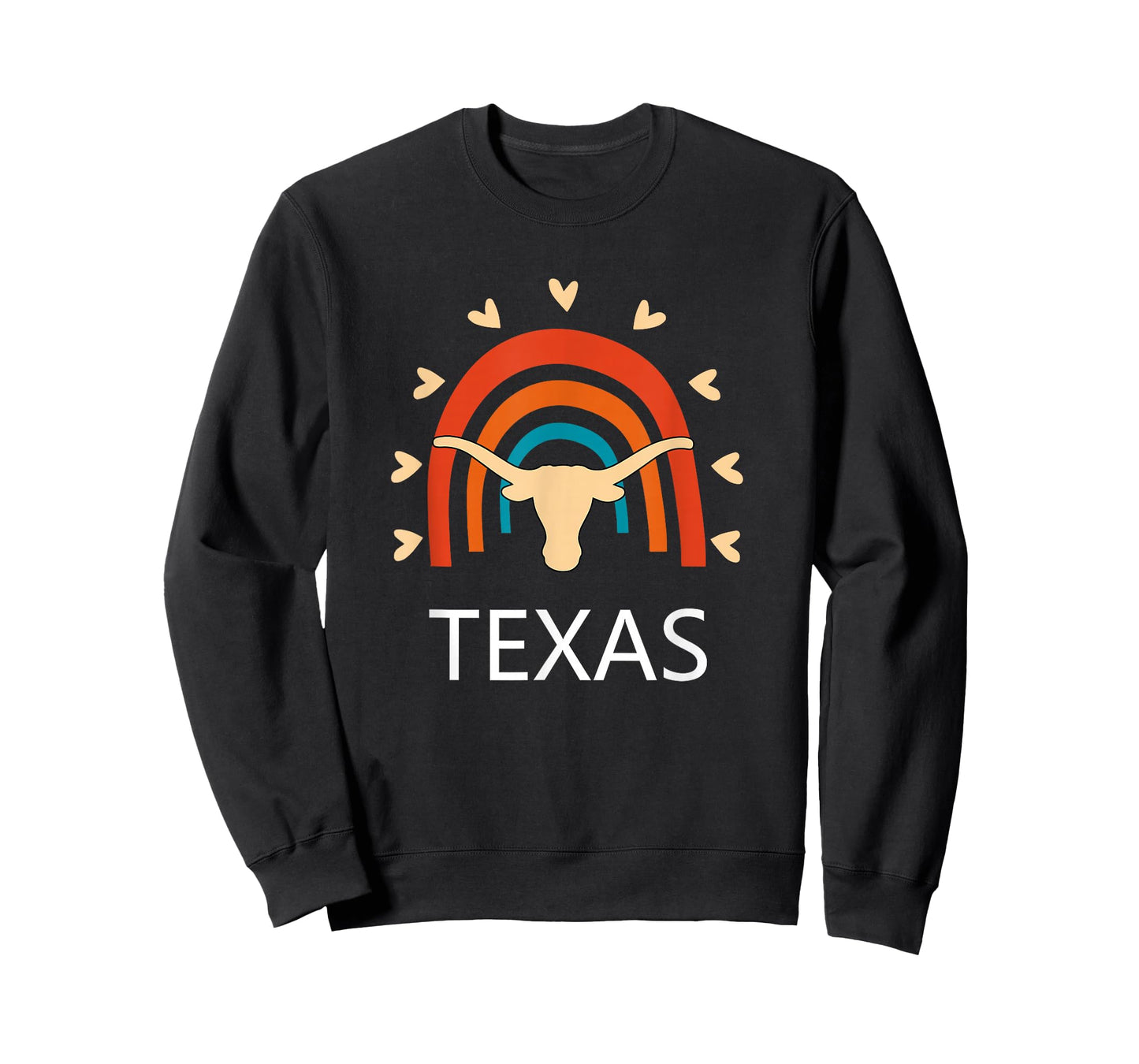 Texas Longhorn Cow Vintage Rainbow Retro T-Shirt