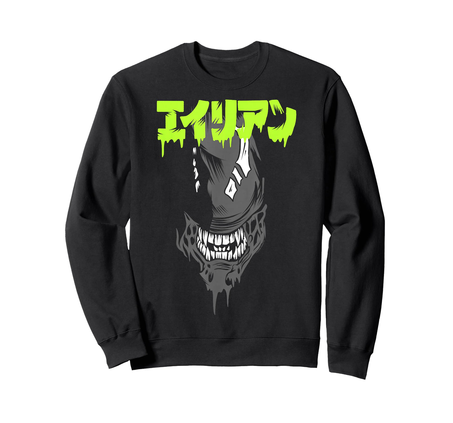 Aliens Iconic Xenomorph Big Angry Face Kanji Style Big Logo T-Shirt