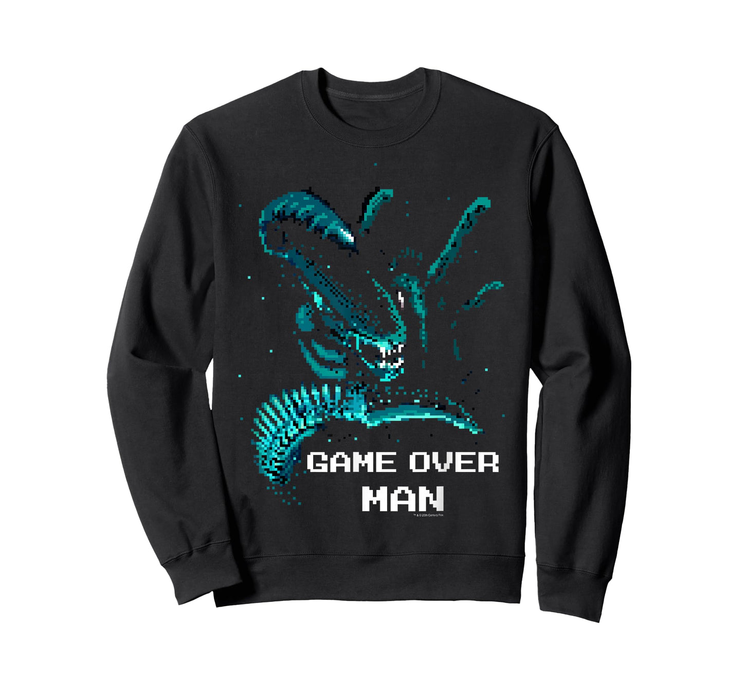 Aliens Iconic Xenomorph Game Over Man Pixelated Style Logo T-Shirt