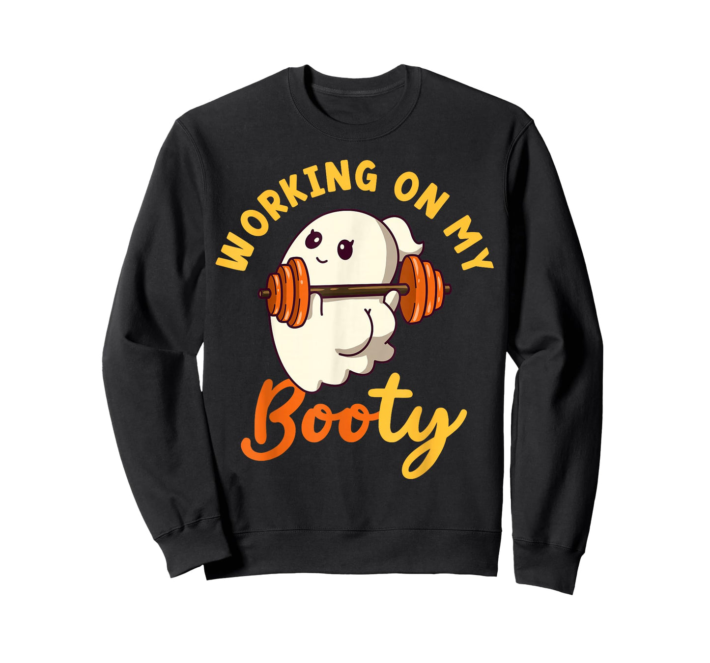 Working On My Booty Boo-Ty Funny Halloween Gym Ghost Pun T-Shirt