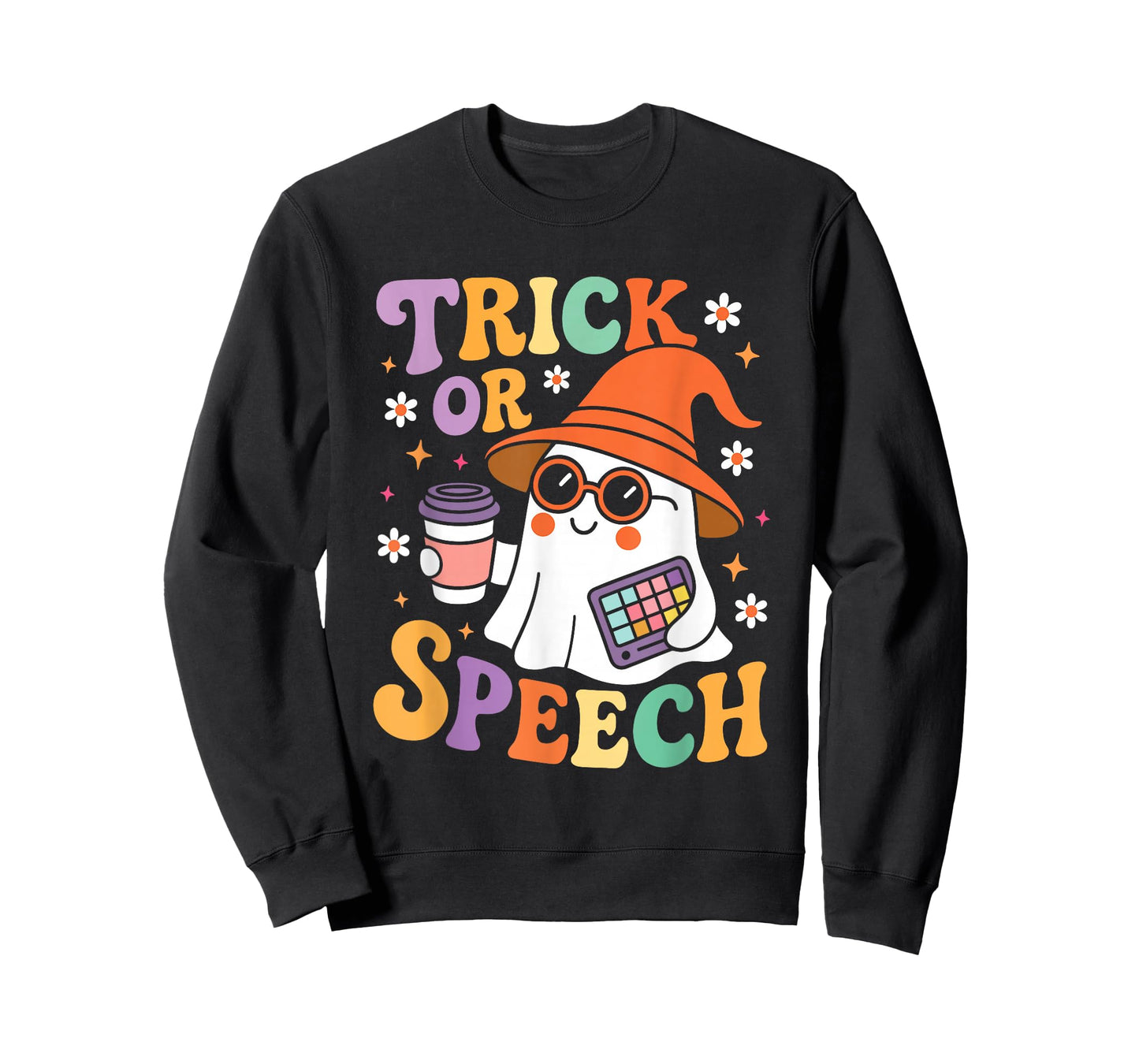 Trick or Speech Halloween SLP Retro Speech Therapy Halloween T-Shirt