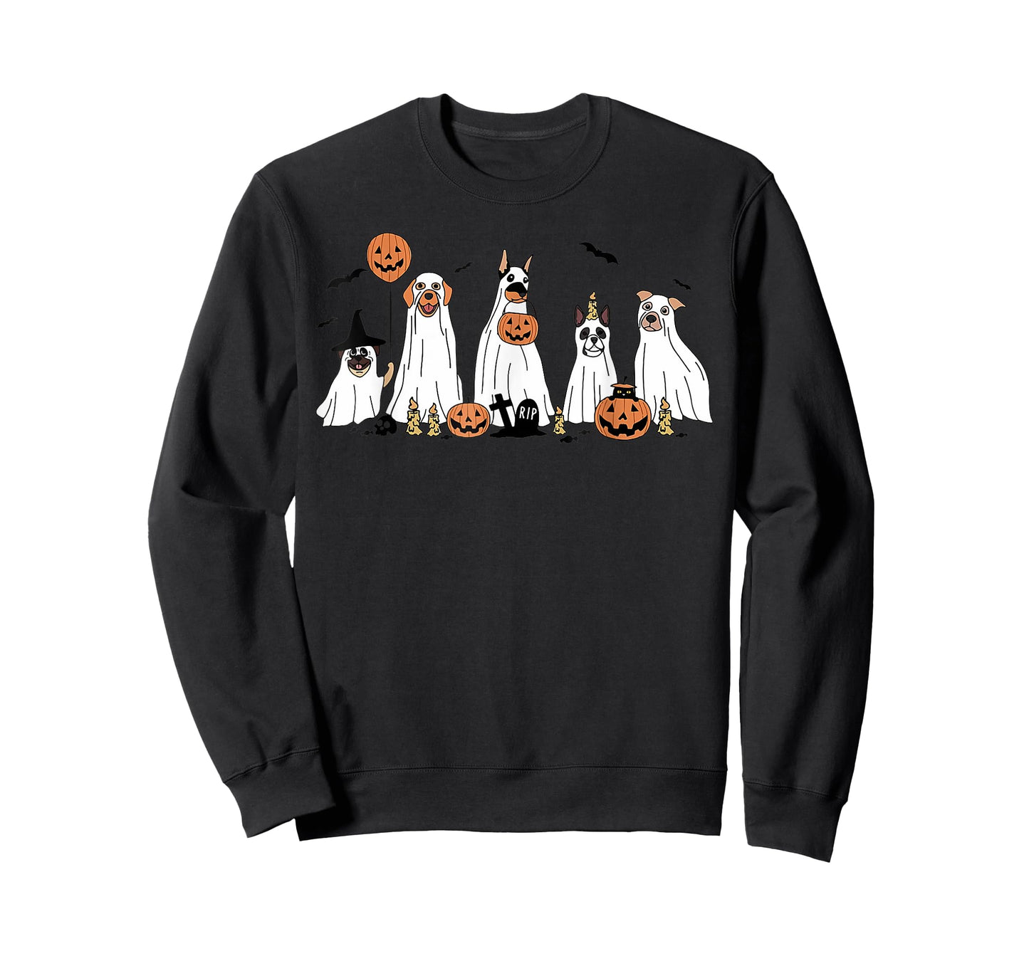 Cute Halloween Dogs Dressed As Ghosts Pumpkins for Women T-Shirt