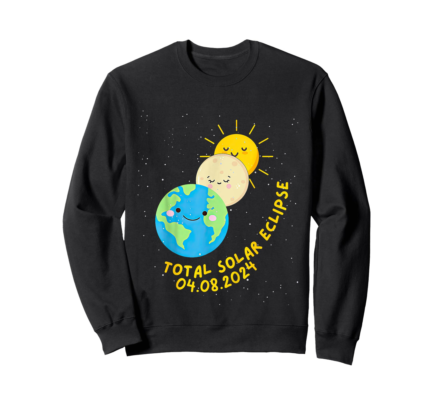 Kids Total Solar Eclipse 2024 Moon Sun Earth Kids Toddler T-Shirt