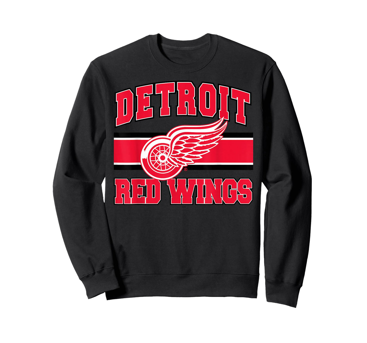 Detroit Red Wings Stripe White Officially Licensed T-Shirt