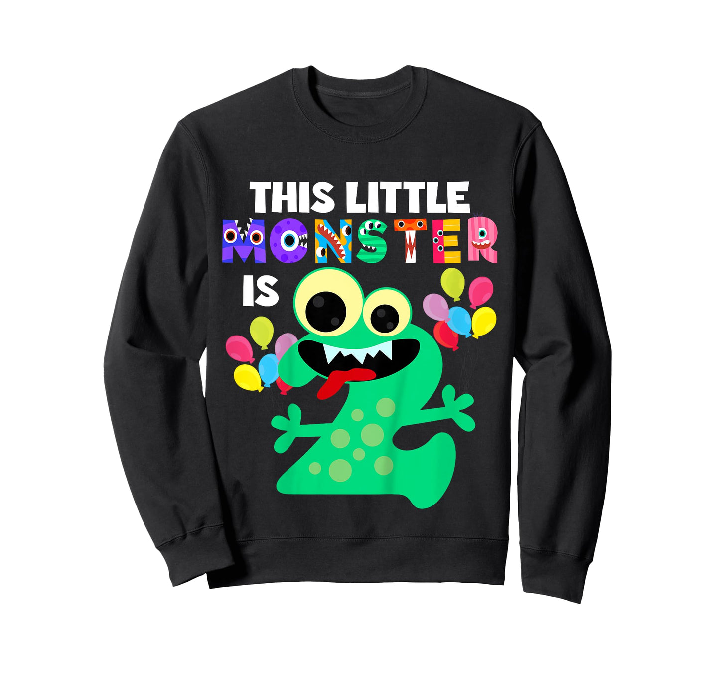 This Little Monster is 2 Two Years 2nd Birthday Party Aliens T-Shirt