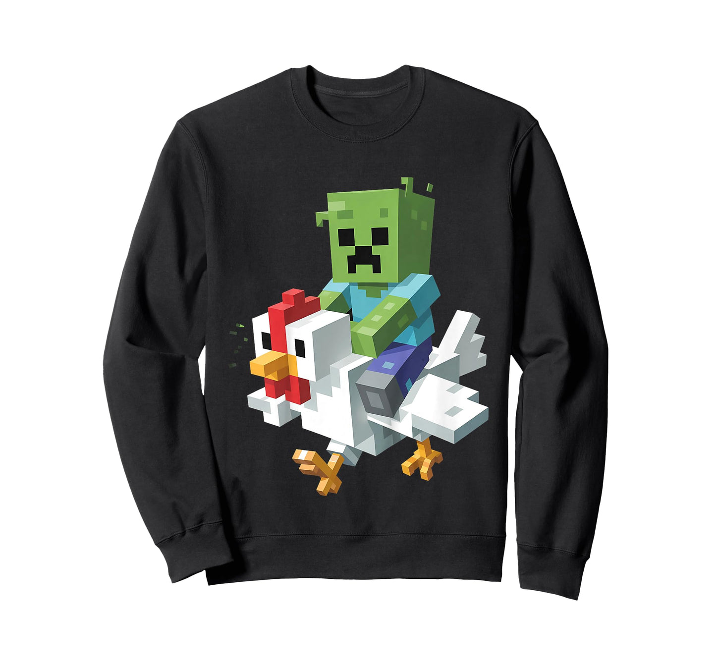 Kids Jock Chicken Shirt Pixel Art Gamer Zombie Boys Kids Tees T-Shirt