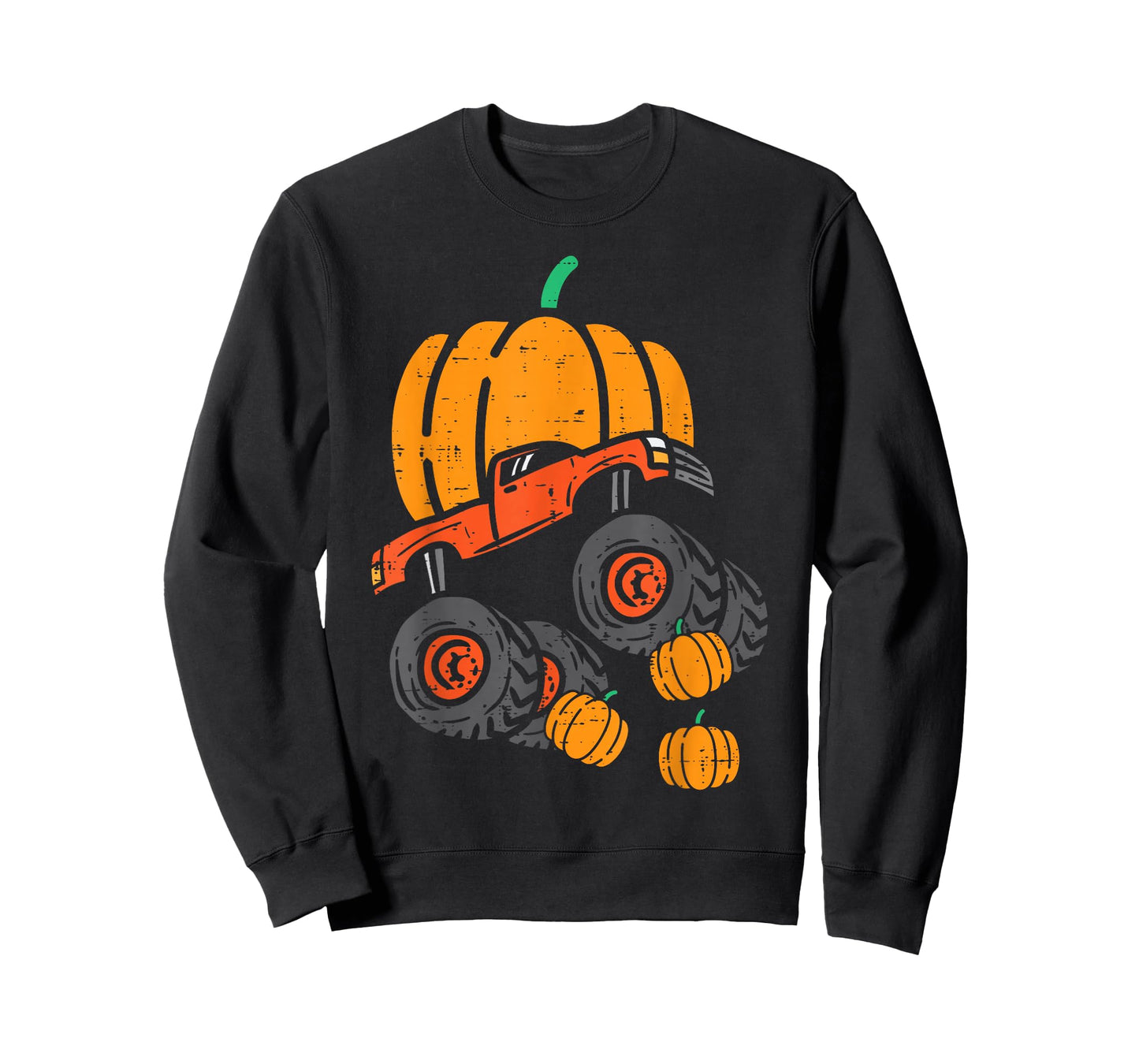 Thanksgiving Pumpkin On Monster Truck Fall Boys Kids Toddler T-Shirt
