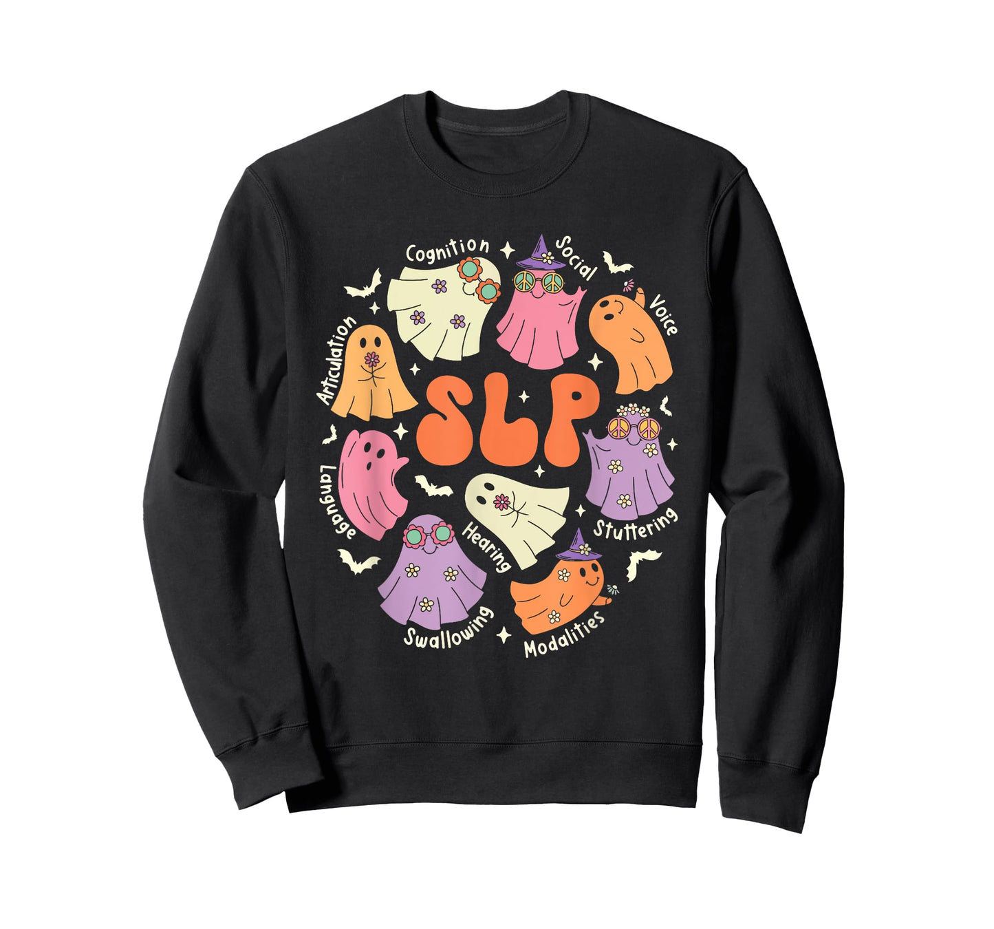 Cute Ghost Friends Halloween AAC SLP Squad Speech Language T-Shirt