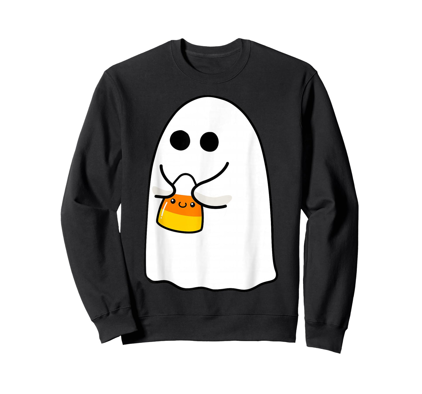 Ghost Holding Candy Corn Funny Halloween Costume Cute Ghost T-Shirt