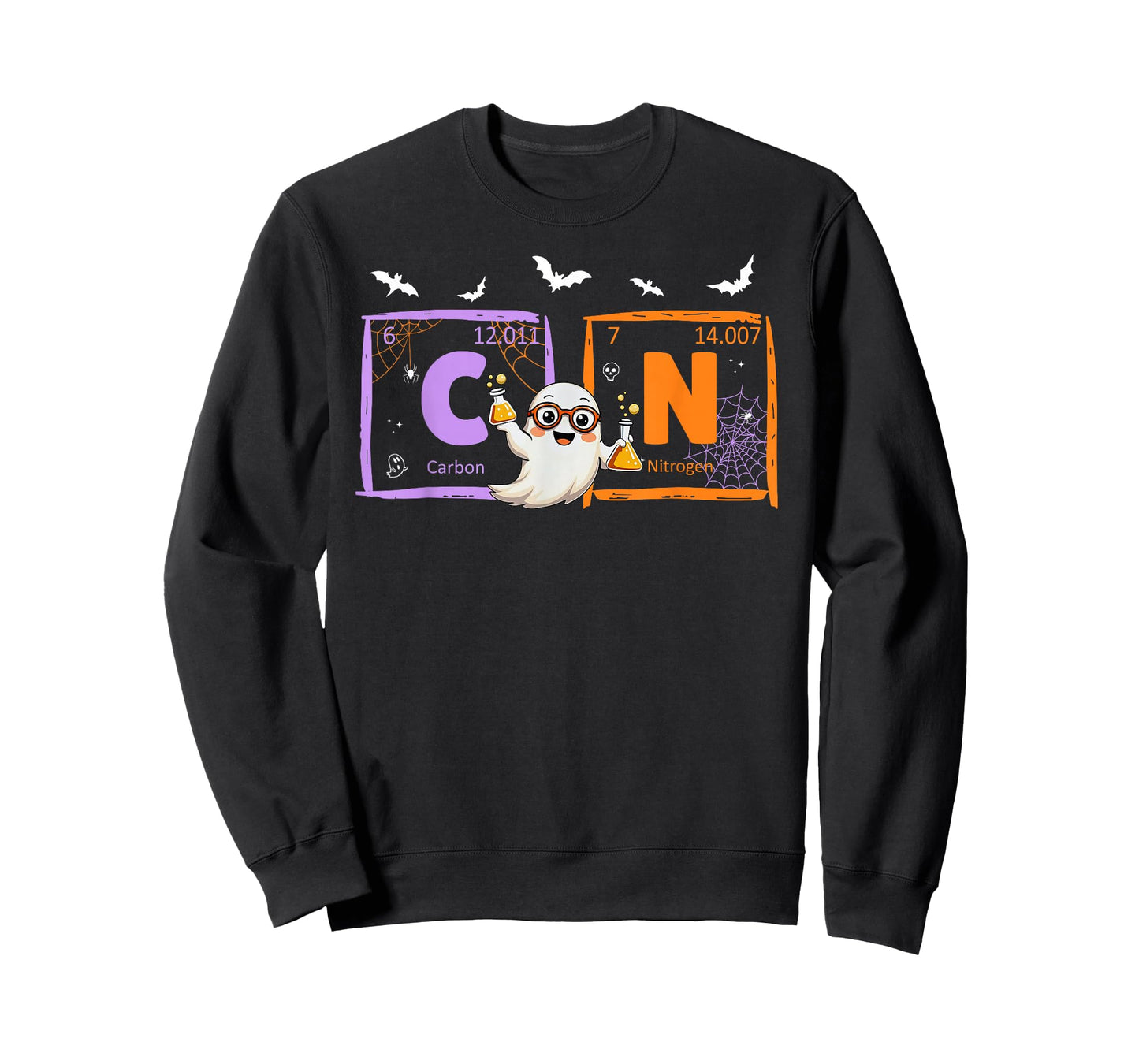 Funny Six Seven 67 Meme Halloween Ghost Chemistry Teacher T-Shirt