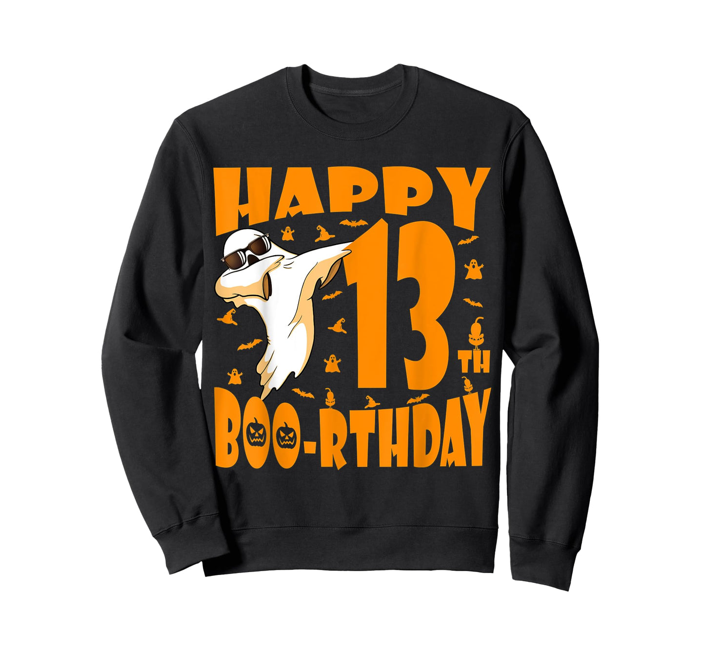 Dabbing Ghost Happy Birthday 13th Happy Boo-rthday Pumpkin T-Shirt