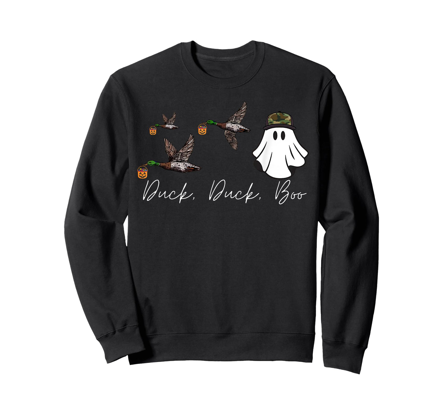 Duck Duck Boo Camo Ghost Boy Halloween Mallard Duck Hunting T-Shirt