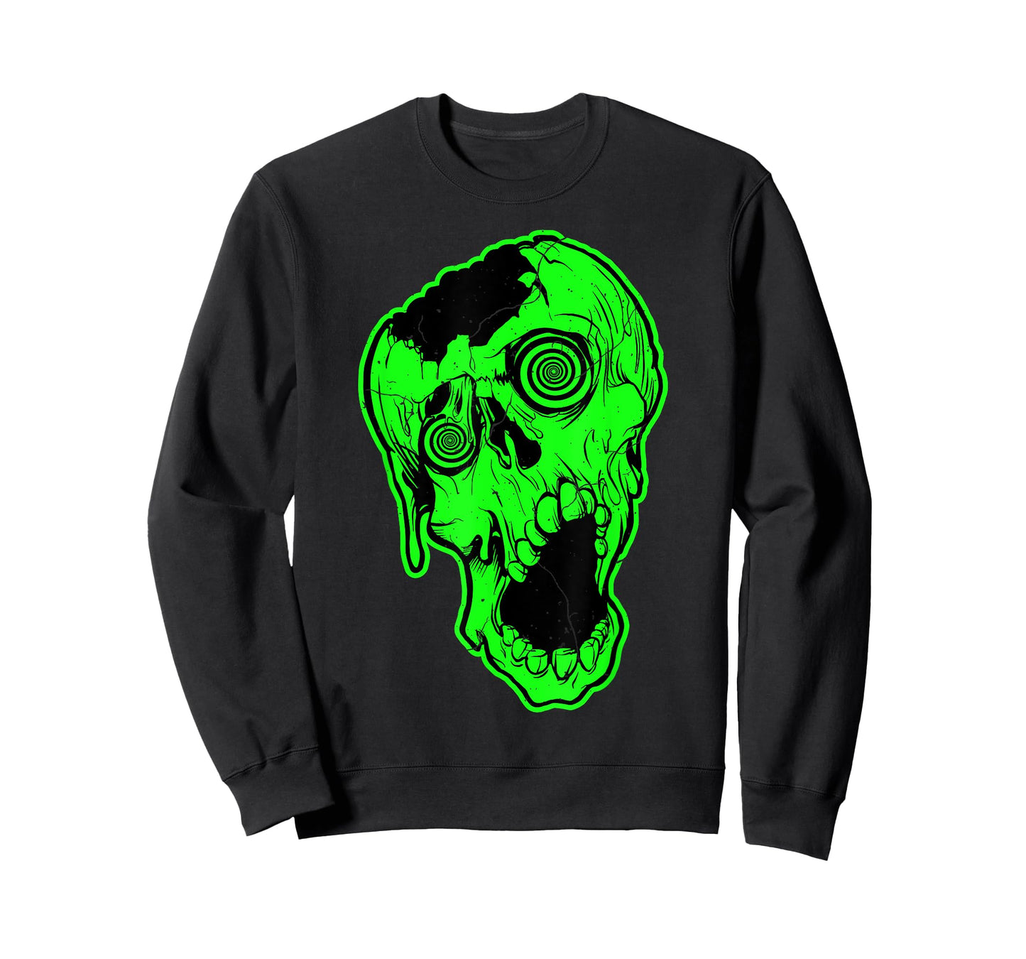 Retro 80's Neon Zombie skull skate t-shirt T-Shirt