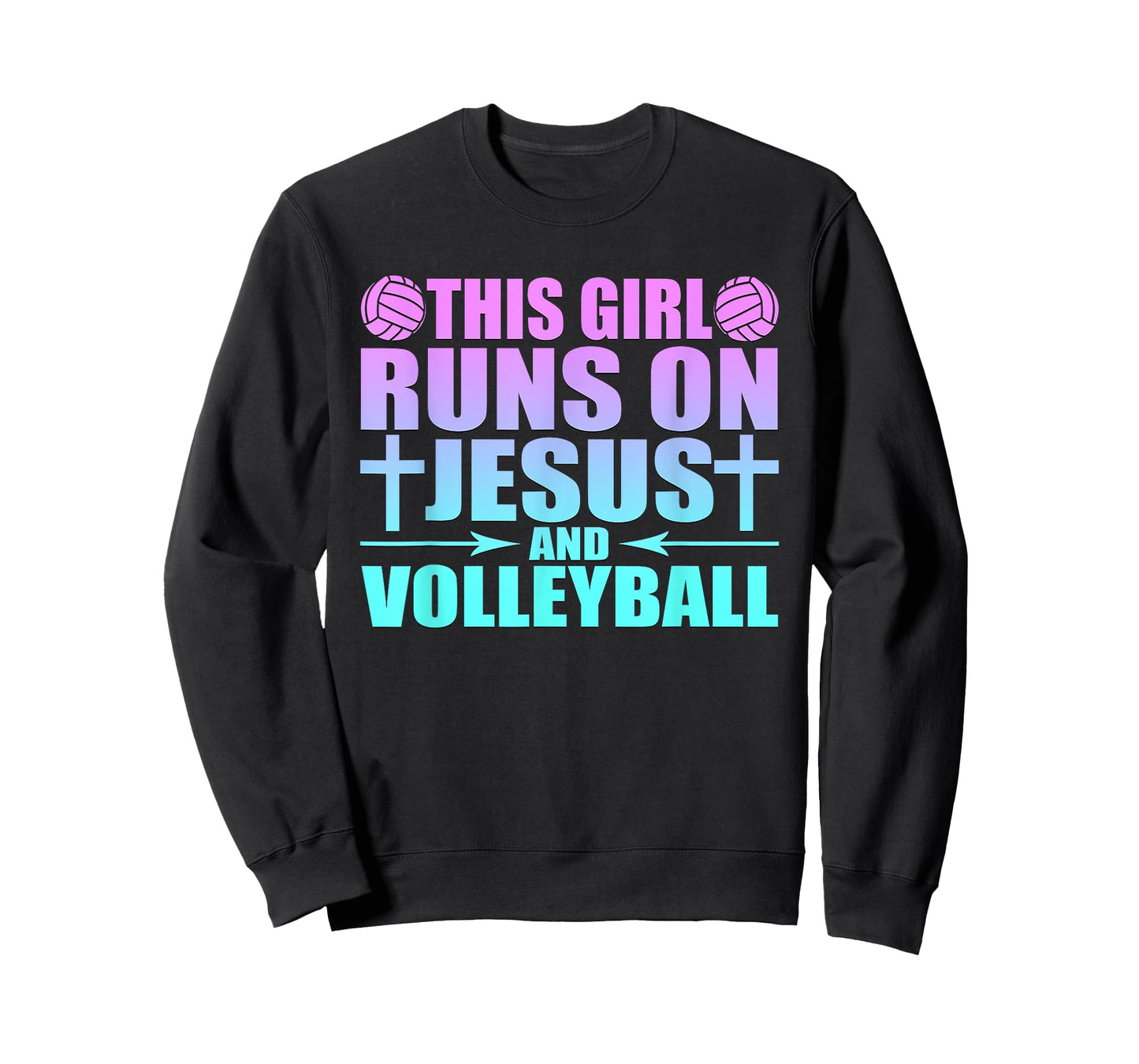 This Girl Runs On Jesus And Volleyball Novelty T-Shirt T-Shirt
