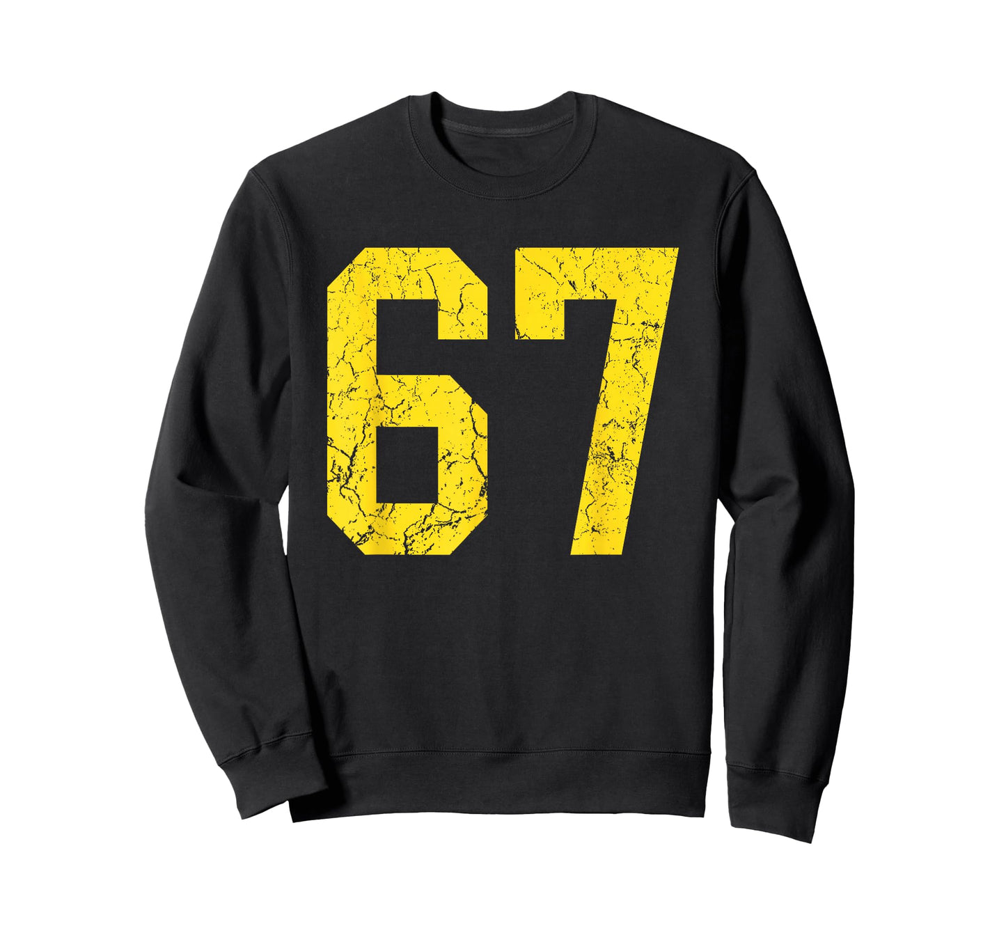 Distressed Bright Gold Number 67 Jersey Player Uniform #67 T-Shirt