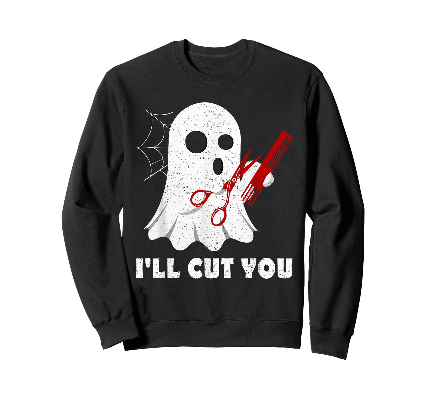 Halloween Boo Ghost Hairstylist Gift I'll Cut You Costume T-Shirt