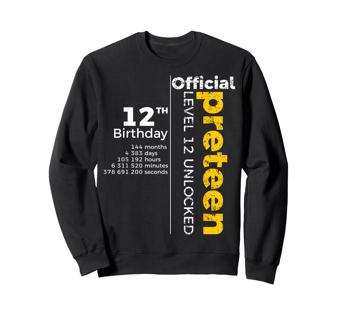 12th Birthday - Official Preteen Level 12 Unlocked Funny T-Shirt