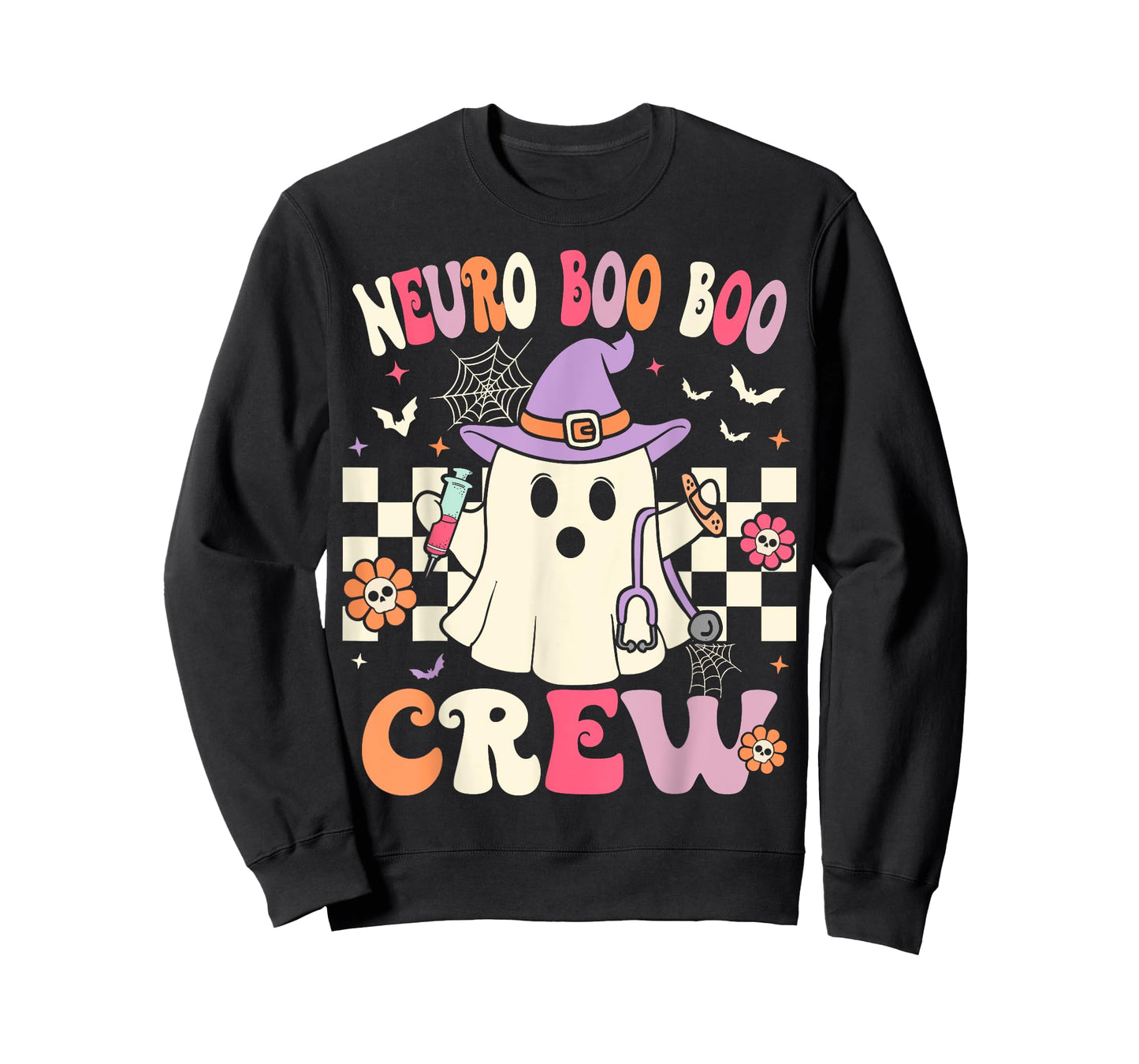 Groovy Neuro Nurse Halloween Ghost Neurology Nurse T-Shirt