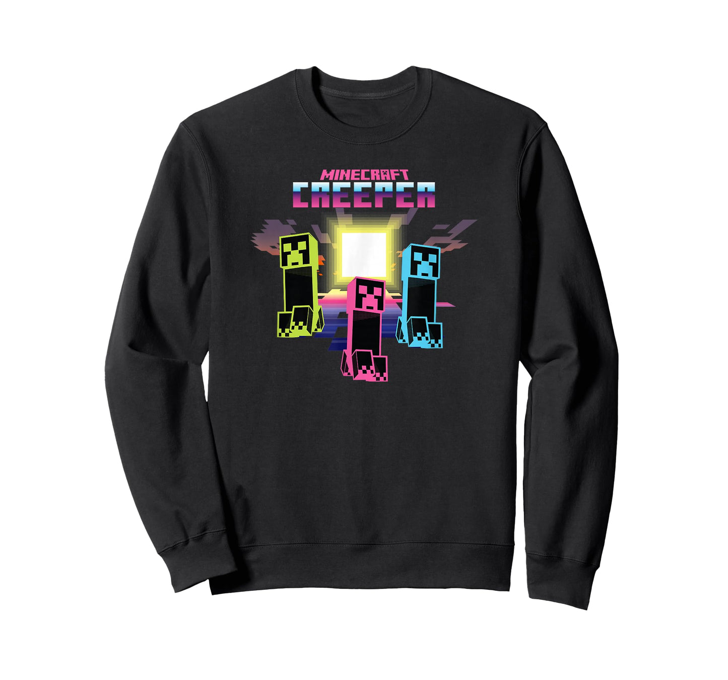 Minecraft Creeper Bright Neon Poster T-Shirt