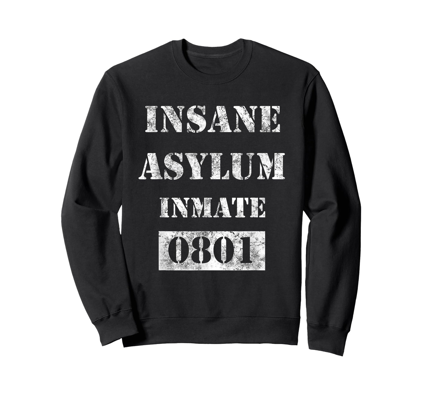 Funny Halloween Prison Costume Insane Asylum Wht Distressed T-Shirt