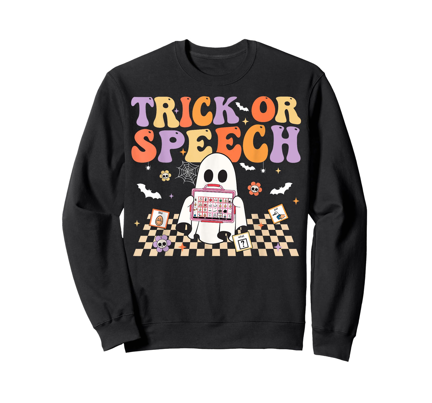 Trick or Speech Retro SLP Halloween Speech Therapy T-Shirt