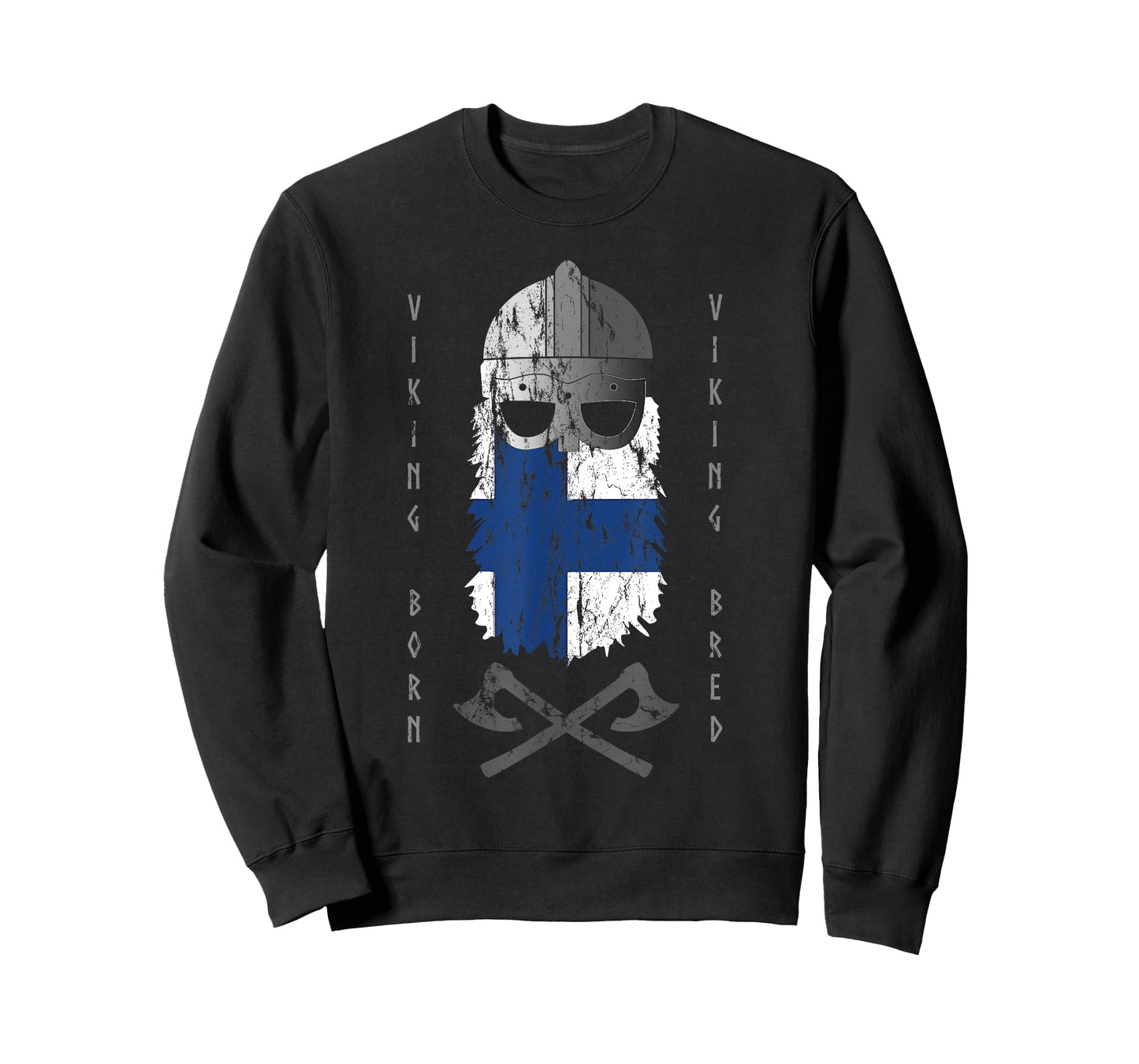 Finland Viking T-Shirt Finnish Warrior with Helmet and Axes