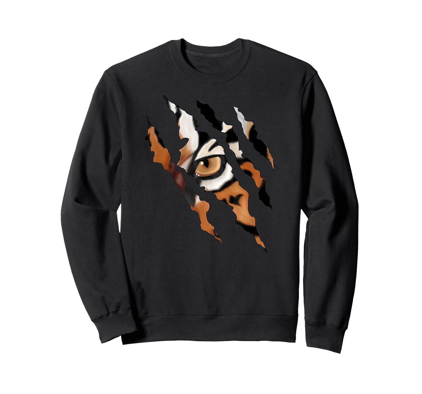 Fearless Tiger Cat Eye Claw Silhouette T-Shirt