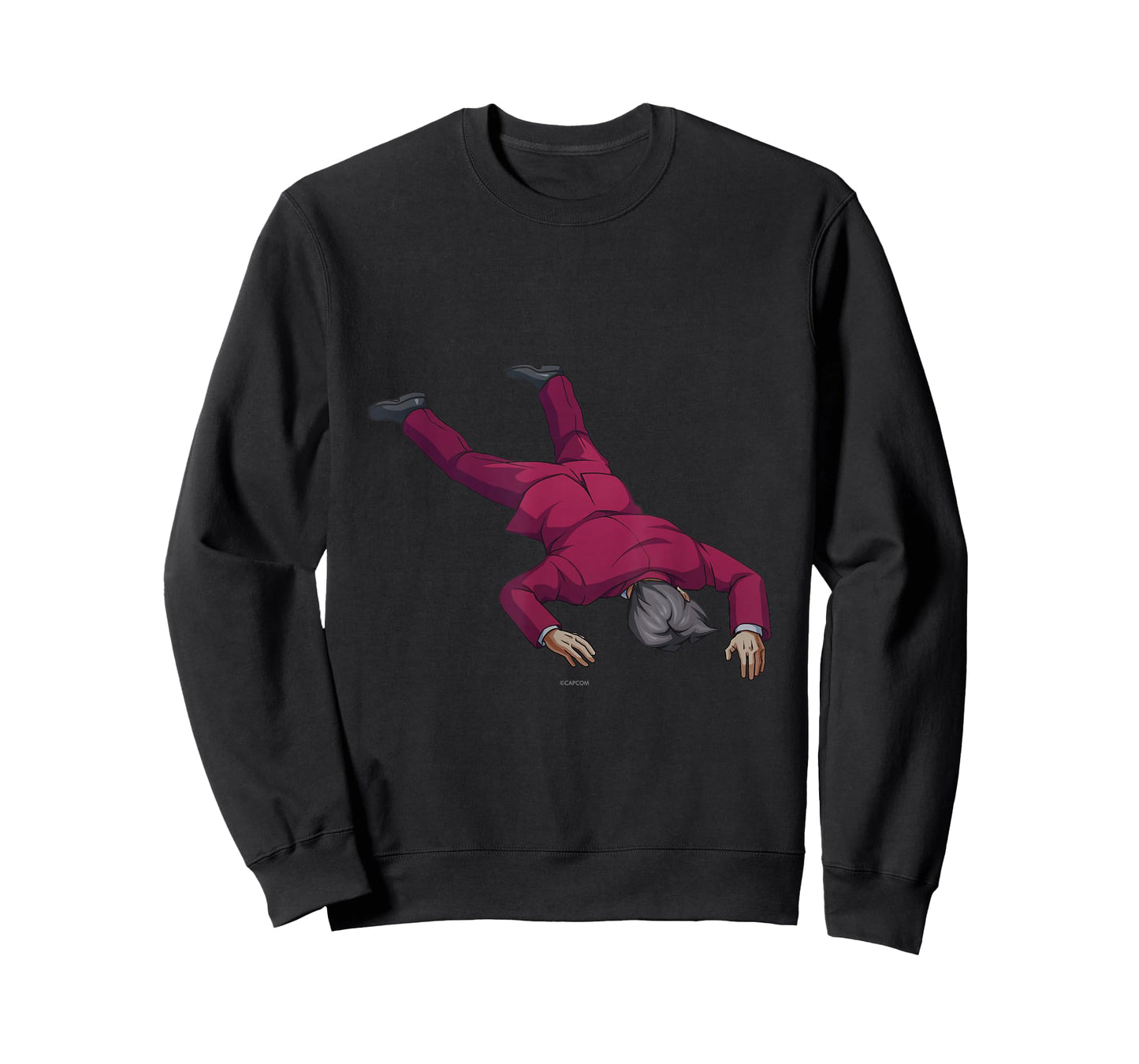 Capcom Ace Attorney Investigations Collection Faceplant Edgeworth Unisex T-Shirt - Black, Small