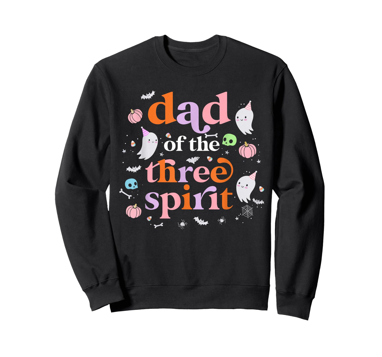 Mens Dad of The Three Spirit Halloween 3rd Bday Boy Ghost T-Shirt