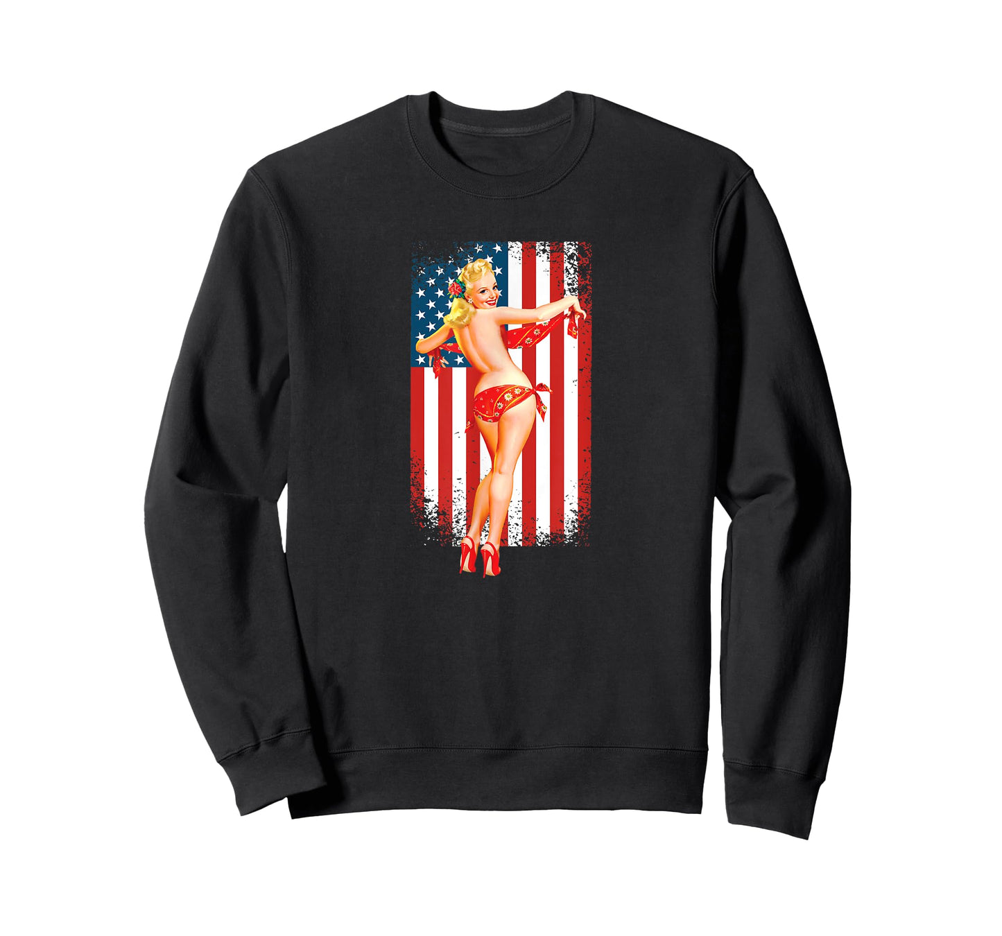 Patriotic Vintage Sexy Pinup Girl T-Shirt