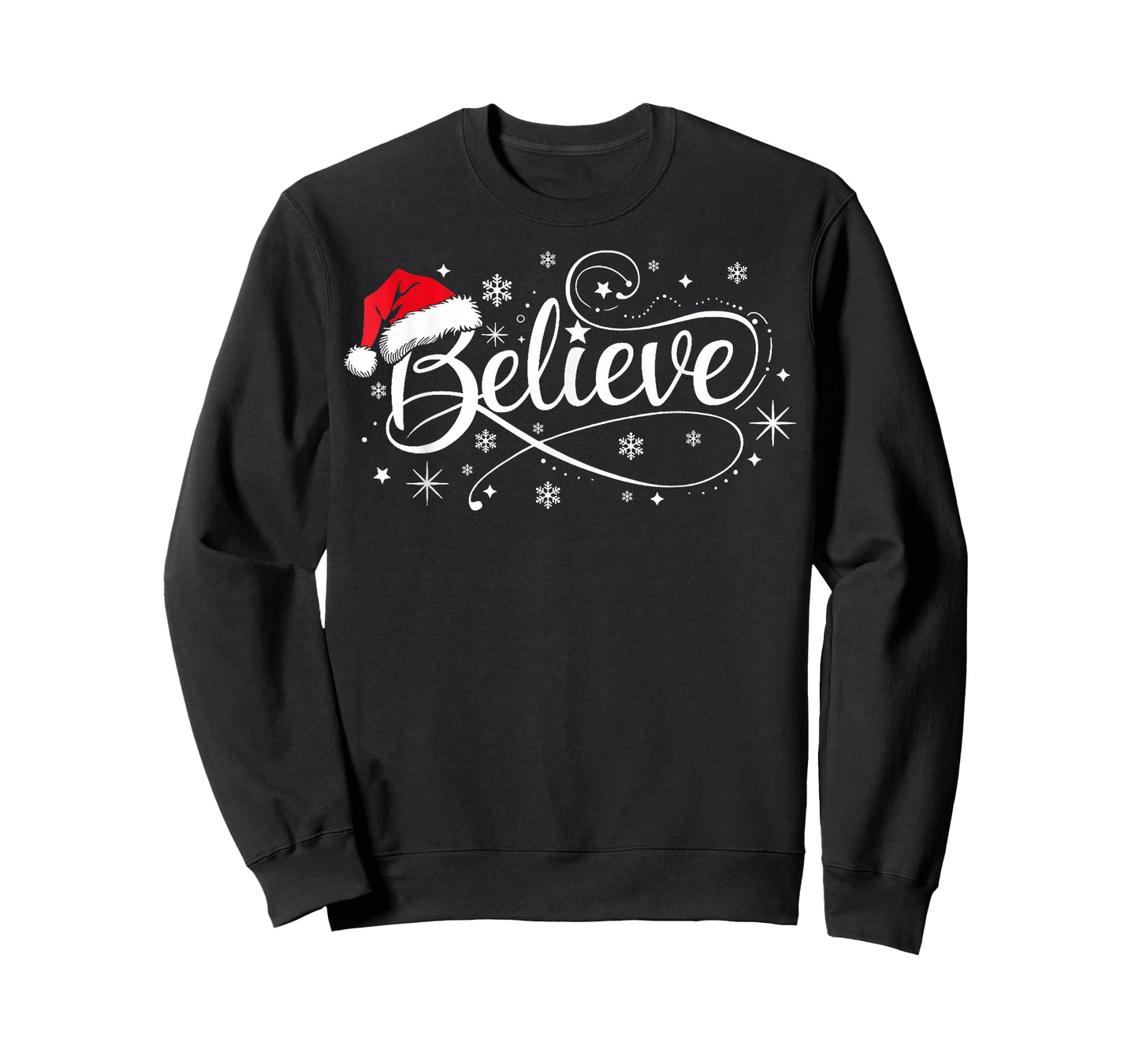 Christmas Believe Santa Claus Xmas Family Men Women Kids T-Shirt