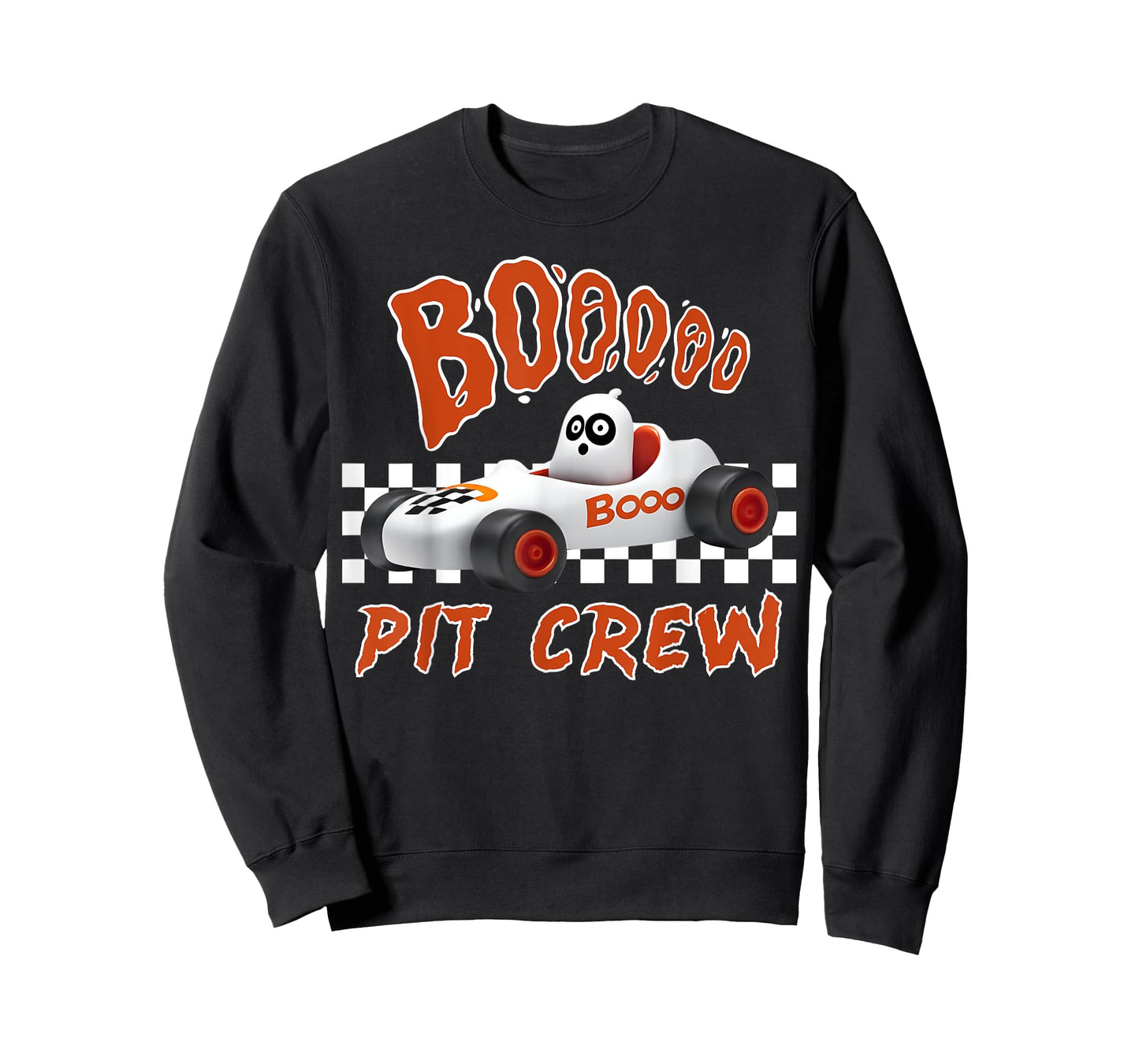 Boo Ghost Pit Crew Racing Halloween Matching Race Car Party T-Shirt